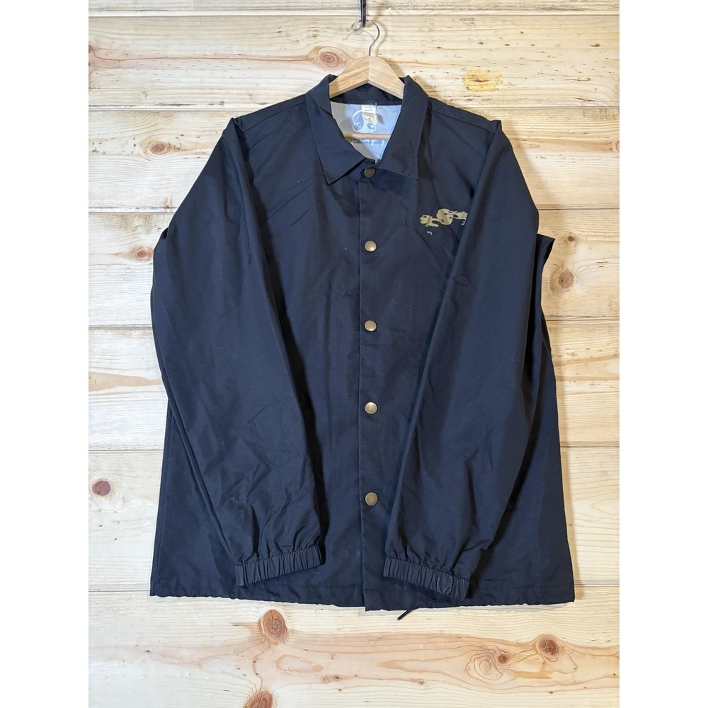 Apari Coach Jacket Mens Small Black Graphic Mermaid Koi Back Print EXP99CNB - Picture 1 of 15